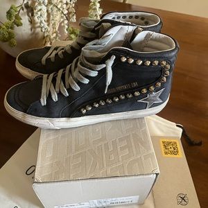 Authentic Golden Goose Slide Mid-Top Sneakers